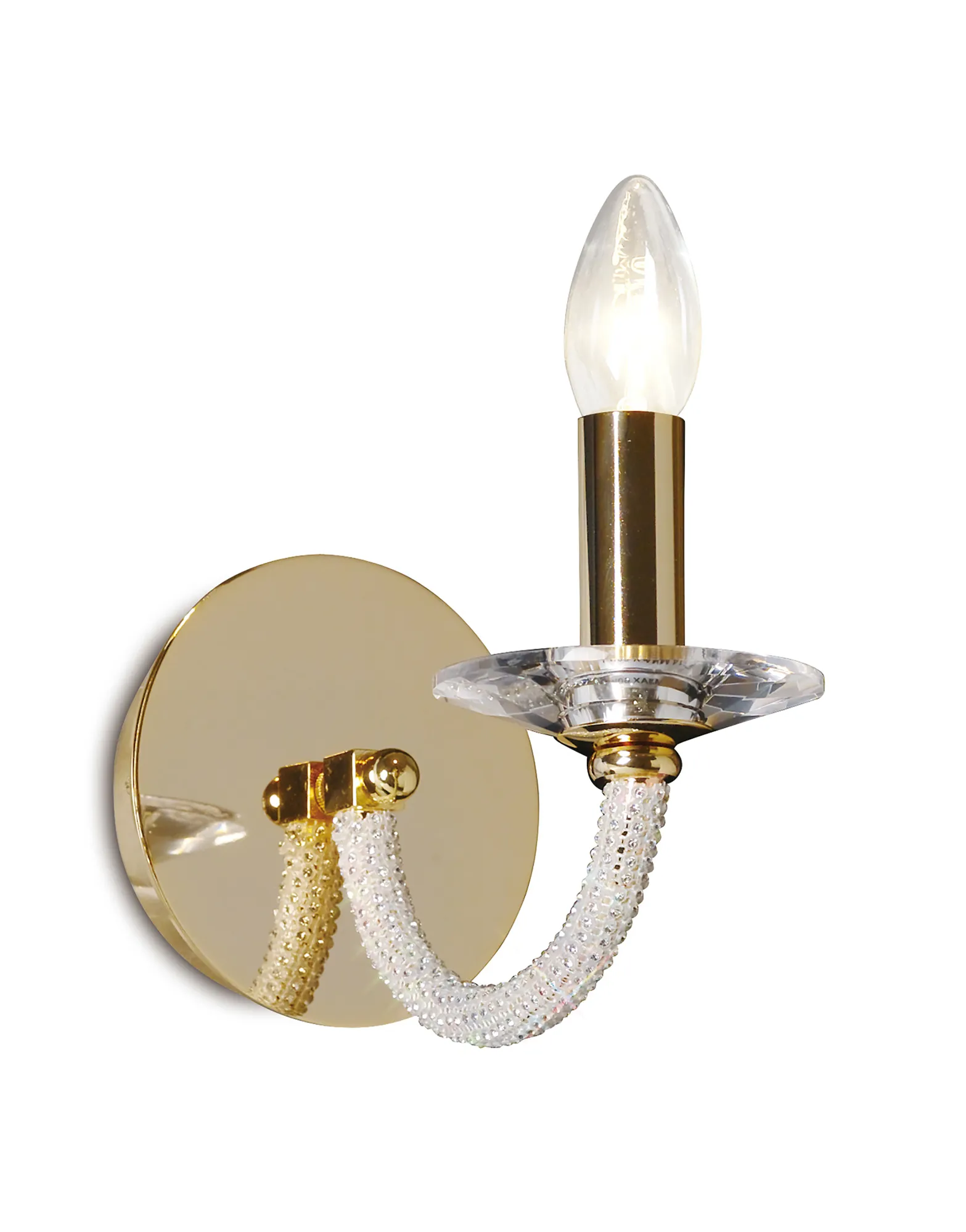 Elena Gold Crystal Wall Lights Diyas Armed Wall Lights